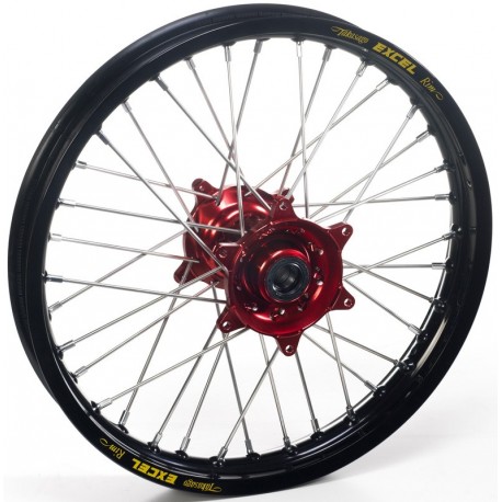 Roue arrière complète HAAN WHEELS Tubeless 18x4,25x36T jante noir/moyeu rouge/rayons argent/têtes de rayons argent