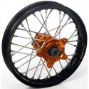 Roue arrière complète HAAN WHEELS 14x1,60x36T jante noir/moyeu orange/rayons argent/têtes de rayons argent