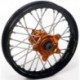 Roue arrière complète HAAN WHEELS 16x1,85x36T jante noir/moyeu orange/rayons argent/têtes de rayons argent