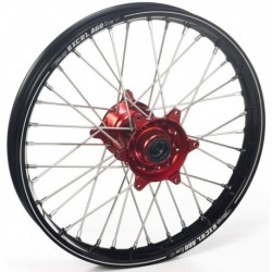 Roue arrière complète HAAN WHEELS A60 18x2,15x36T jante noir/moyeu rouge/rayons argent/têtes de rayons argent