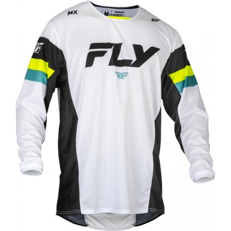 Maillot FLY RACING Kinetic Prix - blanc/noir/Hi-Vis