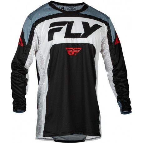 Maillot FLY RACING Lite - noir/blanc/Denim Grey