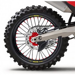 Roue arrière complète HAAN WHEELS 19x2,15x36T jante noir/moyeu rouge/rayons noir/têtes de rayons rouge