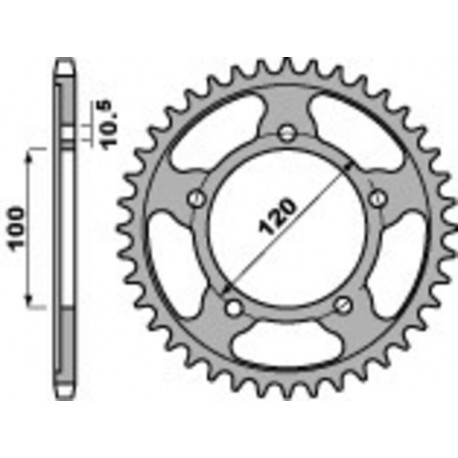 Couronne PBR Racing aluminium Ultra-Light 4447 - 525