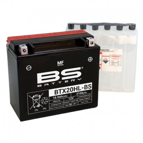 Batterie BS BATTERY Sans entretien avec pack acide - BTX20HL