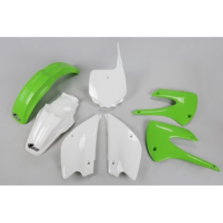 Kit plastique UFO couleur origine (2013) restylé vert/blanc Kawasaki KX85