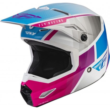 Casque FLY RACING Kinetic Drift - rose/blanc/bleu