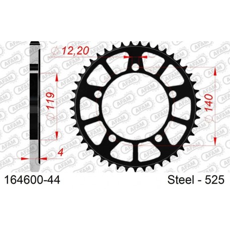 Couronne AFAM acier standard 164600 - 525