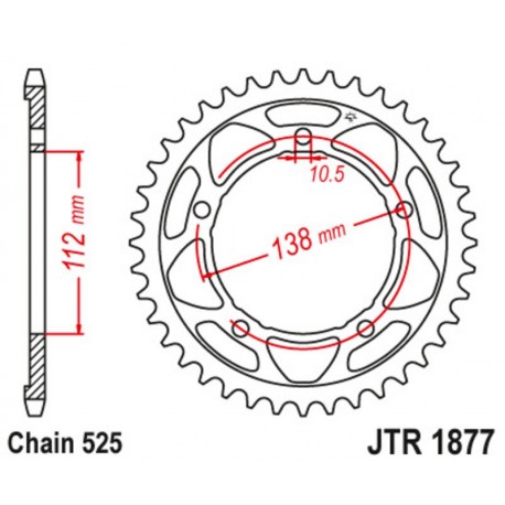 Couronne JT SPROCKETS acier standard 1877 - 525