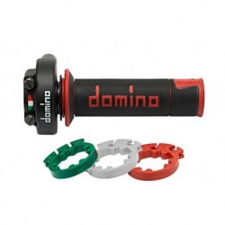 Poignée de gaz DOMINO XM2 Racing avec revêtements A450 - noir/rouge