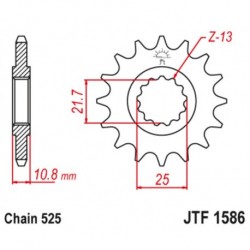 Pignon JT SPROCKETS acier anti-bruit 1586 - 525