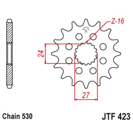 Pignon JT SPROCKETS acier anti-bruit 423 - 530