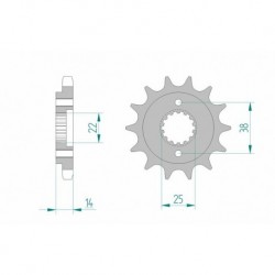 Pignon AFAM acier standard 52602 - 530