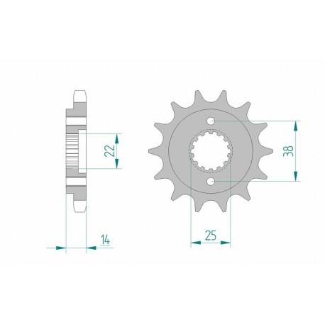 Pignon AFAM acier standard 52602 - 530