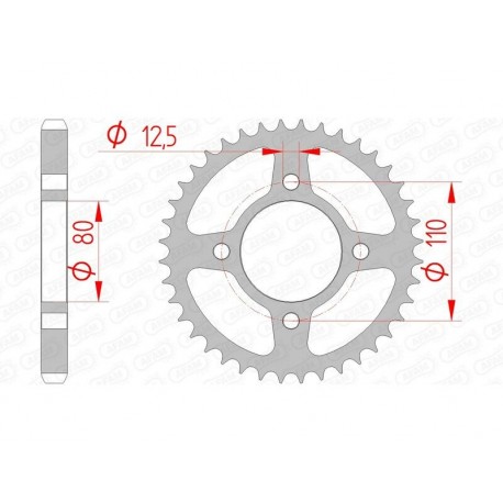 Couronne AFAM acier standard 10603 - 530