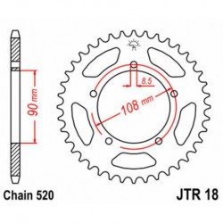 Couronne JT SPROCKETS acier standard 18 - 520