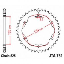 Couronne JT SPROCKETS aluminium Ultra-Light 761 - 525