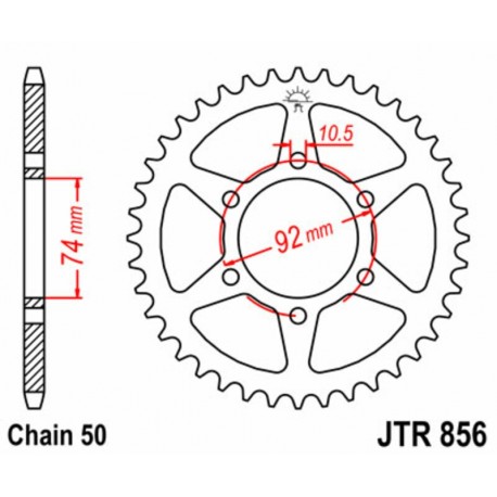 Couronne JT SPROCKETS acier standard 856 - 530