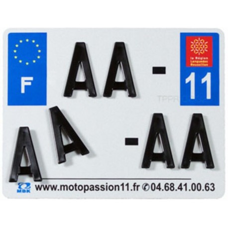 Plaques d'immatriculation aluminium PPI pré-percées - SIV 210x130 département 04 - 10 pièces