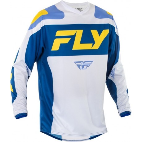 Maillot FLY RACING F-16 - blanc/bleu foncé/jaune