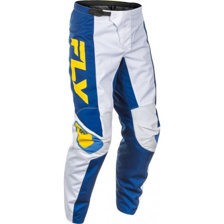 Pantalon FLY RACING F-16 - blanc/bleu foncé/jaune