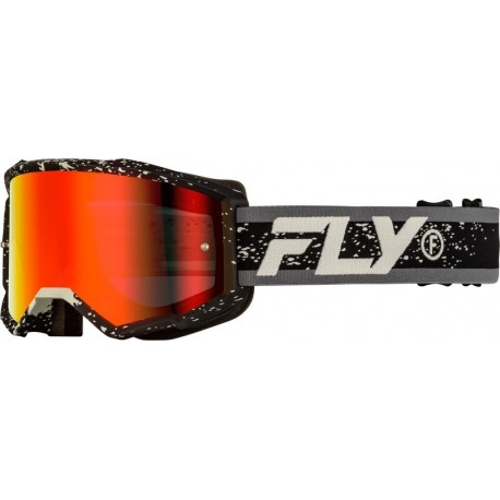 Masque FLY RACING Zone gris/noir - éclair rouge fumé