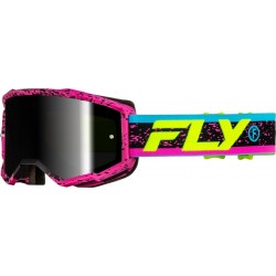 Masque FLY RACING Zone rose/noir - écran noir fumé