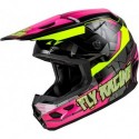 Casque enfant FLY RACING Kinetic Scorched - rose fluo/Hi-Vis/noir