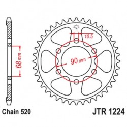 Couronne JT SPROCKETS acier standard 1224 - 520