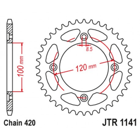 Couronne JT SPROCKETS acier standard 1141 - 420