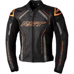 Veste RST S1 CE cuir - noir/gris/orange fluo