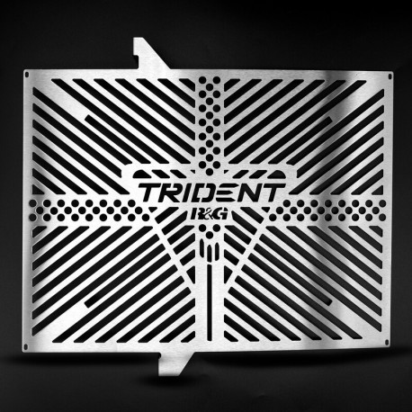 Protection de radiateur gravée R&G RACING - inox Triumph Trident 660