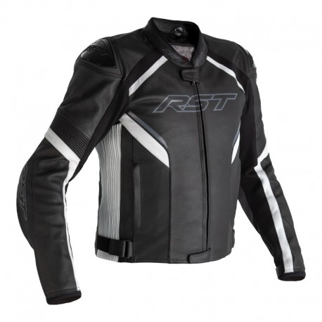 Veste RST Sabre Airbag cuir - noir/blanc