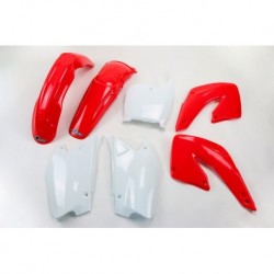 Kit plastique UFO couleur origine rouge/blanc Honda CR125R/250R