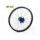 Roue avant complète HAAN WHEELS 19x1,40x36T jante noir/moyeu bleu/rayons argent/têtes de rayons argent