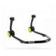 Béquille arrière BIHR Home Track supports en "V" noir mat roues jaune