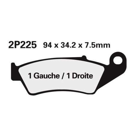 Plaquettes de frein NISSIN 2P-225ST-MX métal fritté