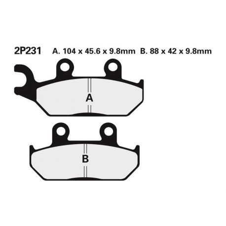 Plaquettes de frein NISSIN 2P-231GS semi-métallique