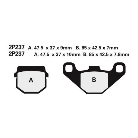 Plaquettes de frein NISSIN 2P-237GS semi-métallique