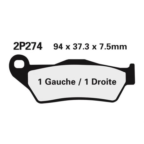 Plaquettes de frein NISSIN 2P-274GS semi-métallique