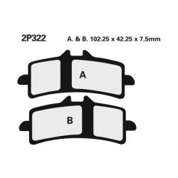 Plaquettes de frein NISSIN 2P-322ST métal fritté