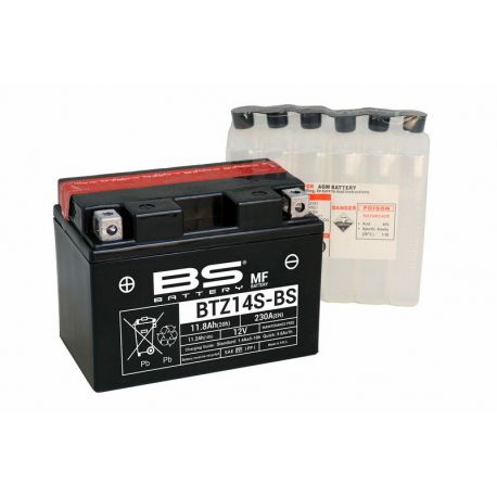 Batterie BS BATTERY BTZ14S-BS sans entretien livrée avec pack acide