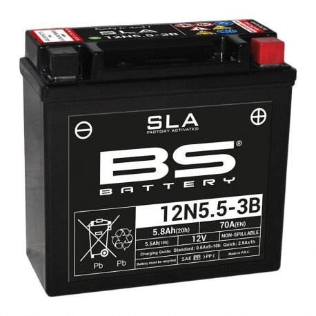 Batterie BS BATTERY 12N5.5-3B SLA sans entretien activée usine