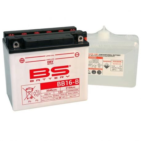 Batterie BS BATTERY BB16-B haute performance livrée avec pack acide