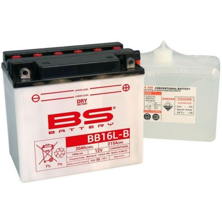 Batterie BS BATTERY BB16L-B haute performance livrée avec pack acide