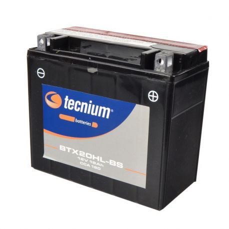 Batterie TECNIUM BTX20HL-BS sans entretien livrée avec pack acide