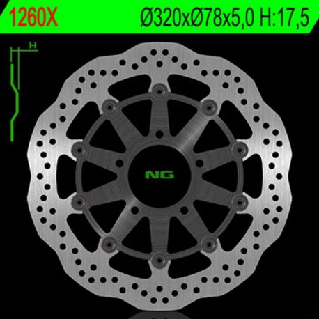 Disque de frein NG 1260GX pétale flottant Triumph Tiger/speed triple