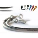 Durite de frein avant d'aviation SPEEDBRAKES carbone/raccord argent Honda XR 650 R