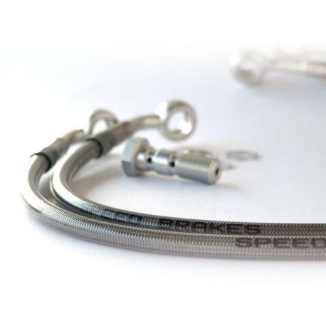 Durite de frein arrière d'aviation SPEEDBRAKES inox/raccord bleu HONDA VFR 750 F