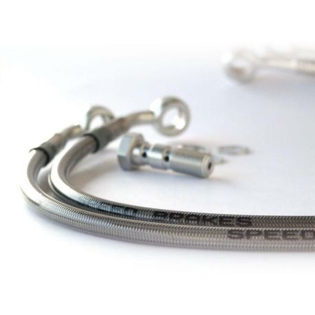 Durite de frein avant d'aviation SPEEDBRAKES inox/raccord argent SUZUKI GSX-R 1000